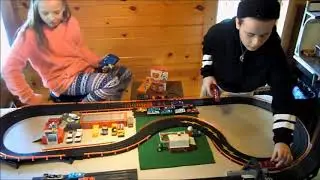 Table Top Slot Car Racing in HO Scale with Vanessa and Brooklyn