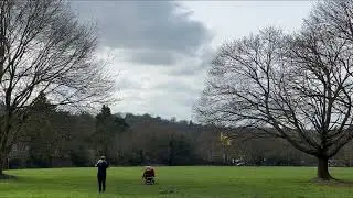 Air Ambulance lands in St Albans Abbey park.