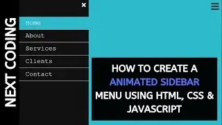 How to Create a Animated Sidebar Menu using HTML CSS And JavaScript