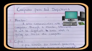 Computer Parts And Definitions.|Parts of Computer|Definition of Computer Parts.