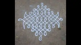 11x1 dots  kambi kolam || Chukkala Muggulu ll Repeat the same for 2 sides#4