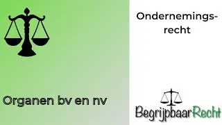 Ondernemingsrecht: organen nv en bv