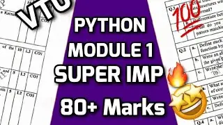 INTRODUCTION TO PYTHON PROGRAMMING MODULE 1 SUPER IMPORTANT|BPLCK105B/BPLCK205B PASSING PACKAGE 