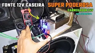 FONTE 12V CASEIRA e CARREGADOR de BATERIA 14v pra SOM AUTOMOTIVO
