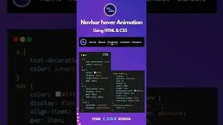Navbar hover animation using HTML & CSS 🤩👨🏼‍💻 |  Your Code School #javascript #yourcodeschool