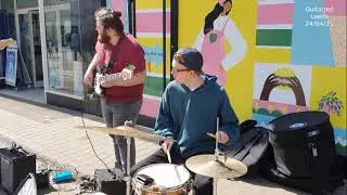 Musicians in Leeds city centre.