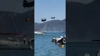 Wildfire fighting Greece … our anchorage #sailinglife #greece #fire #wildfire #hellenicairforce