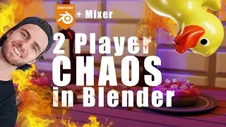 2 PLAYER CHAOS IN BLENDER -   Blender Mixer letsplay feat. CGSky