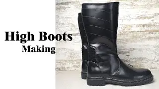 I making first leather high boots for men