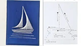 String Art Sailboat with template - Step by step tutorial