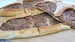 Пиде -турецкие лепёшки с мясом/Турецкая пицца/pide (turkish tortilla with meat)/Турецкая кухня