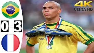 Summary of the Brazil-France match 0-3 in the 1998 World Cup final, high quality - Arabic commentary