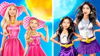 Barbie Day vs Bratz Night Become Mermaid! Dollhouse in Real Life!