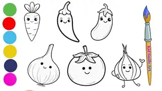Easy vegetables drawing for kids|How to draw vegetables for kids|Learn to draw 