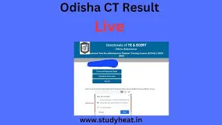 Odisha CT Result 2024 | Odisha CT Result Live | Odisha D.el.ed 2024 Entrance result Declared