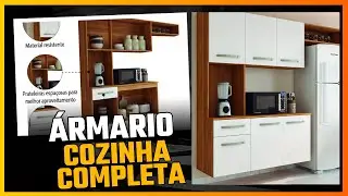 ARMÁRIO DE COZINHA COMPLETA SUSPENSO COM BALCÃO 6 PORTAS 1 GAVETA BELÍSSIMA FREIJÓ/BRANCO FIORELLO