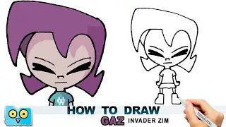 How to draw Gaz | Invader Zim