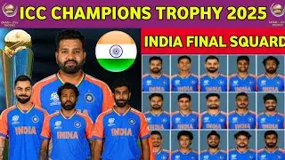 ICC Champions Trophy 2025 India Full Final Squard l Icc Champions Trophy india Squard 2025