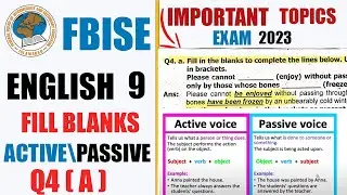 English 9  Grammar Guess 2023  |Fill Active Passive Voice Blanks