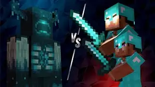 Steve/Herobrine  VS  Warden [ Minaecraft Animation ]
