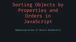 Sort Array of Objects by Properties
