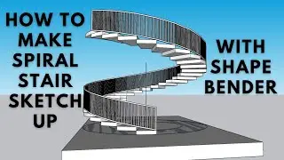 sketchup tutorial  how to create spiral stair with railing in sketchup