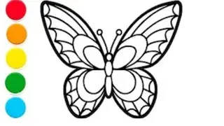 Butterfly 🦋 drawing and painting for Kids and Toddler||