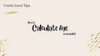 How to calculate age using Datedif function in Excel. 