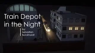 Tram Depot in the Night Loop (Cinema 4D Animation)