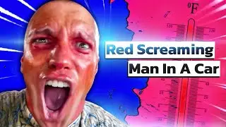 Red Screaming Man In A Car. Great Acting?