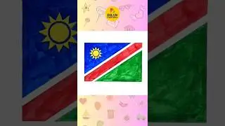 Namibia Flag Drawing and coloring 