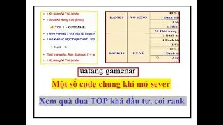 Làng Mộc Diệp Mộc Diệp Truyền thuyết Code chung dành cho ae khi mở sever và xem qua đua top | HTC