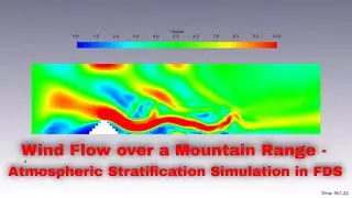 Wind Flow over a Mountain Range - Atmospheric Stratification Simulation in FDS (Lee Waves)