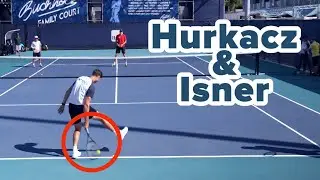 Hubert Hurkacz & John Isner Practices Together for Doubles Match in Miami Open 2022