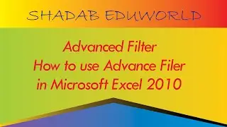 How to use Advanced Filter in Microsoft Excel 2010