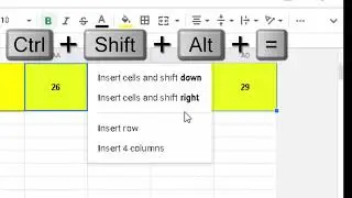 How to Insert Rows & Columns using Shortcut Keys in Google sheet 2021