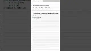 2.84  Python program to convert float decimal to octal number? #pythontricks #coding