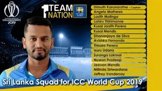 Sri Lanka squad for ICC Cricket World Cup 2019