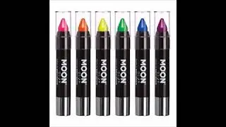 Moon Glow   Blacklight Neon Face Paint Stick   Body Crayon makeup for the Face & Body   Intense set