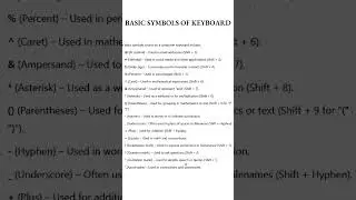 Computer basic symbols of keyboard 