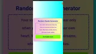 How to Create Random Quote Generator Tool Only HTML CSS JavaScript 