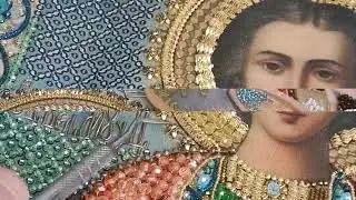 Расшивка ореола образа иконы.