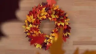 Silhouette Snippet  - Fall Leaves Wreath