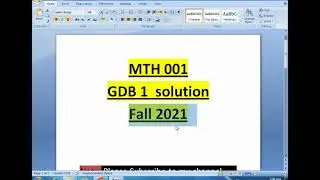 MTH 001 GDB 1 solution Fall 2021