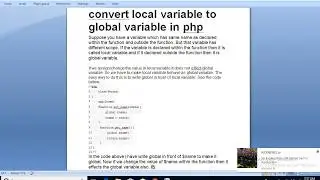 Convert   local    variable   to    global   variable   in  php