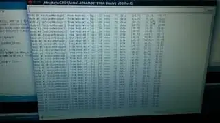 Four (4) FemtoBeacon coins transmit IMU sensor data to RF dongle