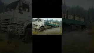 КАМАЗ-53104 с прицепом по болоту #snowrunner