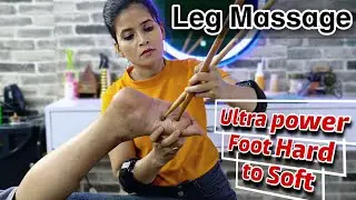 ASMR How To Relief Calf & Peroneal Muscles Pain💈Cosmic Lady Leg Reflexology With Thai Tools