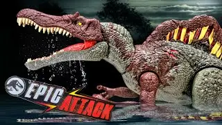 Mattel Jurassic World Epic Attack Slash Attackin Spinosaurus Review!!!