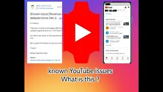 known YouTube issues|YT studio|Revenue data delayed since 12/6 